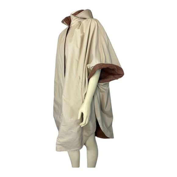 American Vintage 1960’s tweed reversible cape  removable hood made USA size med - Picture 9 of 12